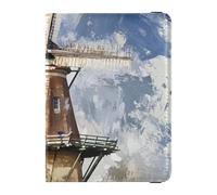 Portefeuille personnalisable en cuir aquarelle abstrait rétro pour passeport et carte de vaccin - Portefeuille pour passeport, badge, carte de vaccin, porte-carte de vaccin, portefeuille étanche,