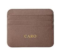 Portefeuille personnalisé avec initiale pour cartes de crédit, portefeuille ultra fin en cuir synthétique personnalisé, blocage RFID, porte-cartes de crédit minimaliste pour homme et femme, Marron B