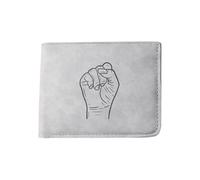 Portefeuille photo personnalisé pour homme, portefeuille en cuir gravé, cadeau pour petit ami, mari, anniversaire, fête des pères, Noël, gris, leather wallet, Moderne