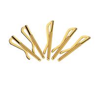 Portefeuille Pince à Billets Pince à Chèque Accessoires Printemps 5 Pièces Portefeuilles 75Mm Acier Cuir Acier Métal Similicuir Accessoires de Maroquinerie (Gold)