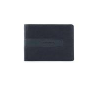Piquadro - Portefeuille en cuir bleu avec porte-cartes et porte-monnaie - Homme - Accessoires - Bleu - Taille: ONE Size
