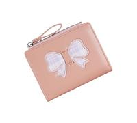 Portefeuille pliant élégant pour femme avec détails d'arc, compartiments spacieux à fermeture éclair, porte-monnaie disponible en différentes couleurs, sac à main en cuir synthétique à la mode, Do