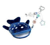 Portefeuille Porte-clés en Peluche en Forme de Baleine, Fermeture éclair sécurisée, Cadeaux Quotidiens Parfaits, Portefeuille en Peluche pour