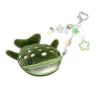 Portefeuille Porte-clés en Peluche en Forme de Baleine, Fermeture éclair sécurisée, Cadeaux Quotidiens Parfaits, Portefeuille en Peluche pour