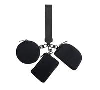 Portefeuille Porte-clés pour Femme, Porte-Monnaie, Porte-clés zippé Autour du Bracelet, Double Pochette, Porte-clés Portable, Choix de Cadeau pour Femmes et Filles, Noir, Refer to Description,