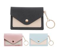 Portefeuille porte-monnaie - Mini pochette pour espèces, clés, rouge à lèvres, carte de crédit et carte d'identité, fermeture à bouton magnétique | Porte-monnaie avec fermoir, sac à main avec porte-cl