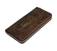 Portefeuille Porte-Monnaie pour Homme Cadeau, Vintage Cowhide affaires for hommes en cuir croco long Bifold Chéquier Portefeuille 8 Cartes de crédit Porte-Zipper poche de téléphone Porte-Monnaie Class