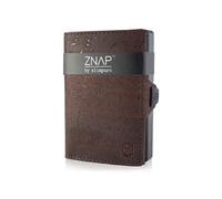Portefeuille porte-monnaie - ZNAP Slim - 12 cartes max. - pochette à monnaie - 8 x 1,8 x 6 cm - Protection RFID - en cuir - vintage brun