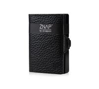 Portefeuille porte-monnaie - ZNAP Slim - 12 cartes max. - pochette à monnaie - 8x1,8x6 cm - Protection RFID - en cuir - saffiano noir
