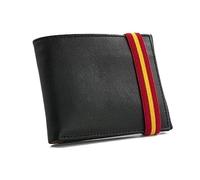 Portefeuille porte-plaque pour police nationale avec bande élastique rouge et jaune, portefeuille en cuir noir