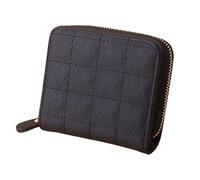 Portefeuille - Portefeuille en cuir synthétique, petites cartes de crédit | Porte-cartes à fermeture éclair, nouveau sac à main court à carreaux tendance avec blocage RFID, pochette en cuir souple,