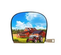 Portefeuille pour cartes avec 12 emplacements pour cartes et pièces de monnaie avec fermeture éclair et imprimé ours polaire blanc pour homme et femme, Company Tracteur de ferme, One Size, Pochette à