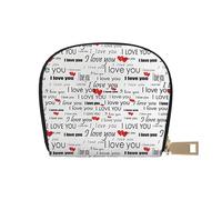 Portefeuille pour cartes imprimé tracteur de ferme pour femmes et hommes avec fermeture éclair - Mini porte-monnaie avec 12 emplacements pour cartes, I Love You Words With Hearts., One Size, Pochette