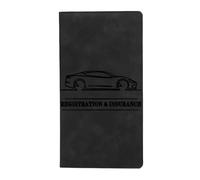 Portefeuille Pour Documents - Pour Documents De Permis De Conduire, Pour Carte D'assurance | Portefeuille En Cuir Pour Permis De Voiture, Porte Cartes Longue Multi-Usages P, Noir , riferimento