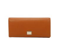 Portefeuille pour Femme Loulou Effet Grainé avec Plaque Métallique Siglée Gallantry Marron Marron