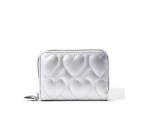 Portefeuille pour femme - Porte-cartes de crédit - En forme d'amour - Fermeture éclair - Petit portefeuille mignon pour femme - Pour argent liquide, clé, changement de carte d'identité, Argent Style A