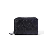 Portefeuille pour femme - Porte-cartes de crédit - En forme d'amour - Fermeture éclair - Petit portefeuille mignon pour femme - Pour argent liquide, clé, changement de carte d'identité, Noir Style A