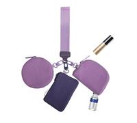 Portefeuille pour femme, porte-monnaie de poignet avec fermetures éclair | Fermeture éclair autour du porte-clés du bracelet des portefeuilles Petit porte-monnaie portable pour femmes voyages, violet