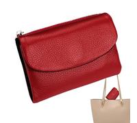 Portefeuille pour femme - Portefeuille en cuir de galets artificiels, organiseur fin, léger et moderne pour argent, petite monnaie, mère, adolescente, épouse, petite amie, Rouge, Refer to description