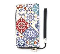Portefeuille pour Femme Vintage Paris Tour Eiffel Fleur Porte-Cartes Pochette élé Portefeuille en Cuir avec dragonne Longue Bourse pour Femme pour Cadeau