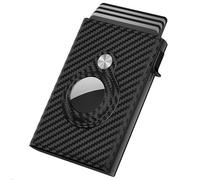Portefeuille pour homme avec porte-Airtag pour homme RFID 6 à 11 cartes en cuir sac à bandoulière portefeuille cordon de téléphone, Noir , Taille unique