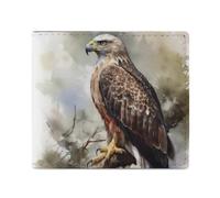Portefeuille pour homme avec porte-cartes de crédit Hawk assis dans l'arbre - Portefeuille fin pour femme - Portefeuille à deux volets avec poche pour pièces de monnaie, style, taille unique, style,