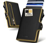 Portefeuille pour Homme Fin et Léger - Compacte Porte Carte pour 11 Cartes | 2cm d’épaisseur à vide, Pop up Porte Carte pour 7-9 Cartes & 2 ID Fenêtre, Idéal Métro Bureau Voyage, RFID / NFC Prodection