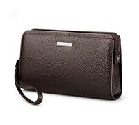 Portefeuille pour Hommes en Cuir Véritable Poche à Monnaie Longue Fermeture à glissière Porte-Monnaie pour Hommes Embrayage Portefeuille Homme d'affaires Grands Portefeuilles pour Hommes (Color :