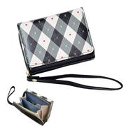 Portefeuille pour | Jolie Pochette de Rangement à Deux Volets, Grande capacité, Plusieurs emplacements pour Cartes pour Filles, Portefeuille à Carreaux à Deux Volets | pour Adolescents