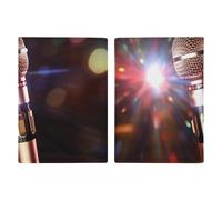 Portefeuille pour passeport de voyage en polyuréthane - Étui fin pour passeport - Pour homme et femme - En cuir - Essentiels de voyage, Microphone karaoké, 20.3x13.8cm