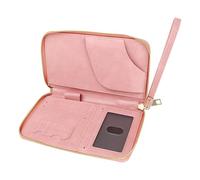 Portefeuille pour passeport - Étui pour carte d'identité, poche pour tickets | Organiseur étanche en cuir synthétique pour voyage avec fente pour carte de rangement pour homme et femme en avion, Rose