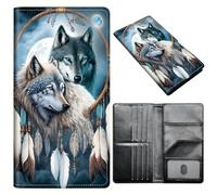 Portefeuille pour passeport pour homme et femme, en cuir synthétique avec blocage RFID, antivol et emplacements pour cartes de crédit, format A9, Amoureux du lou, Size:8"x4.3"
