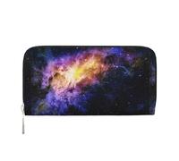 Portefeuille pour téléphone intelligent imprimé galaxie dans l'univers pour femme avec fermeture éclair - Sac à main de voyage multifonction pour l'argent liquide