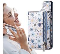 Portefeuille pour téléphone Portable | Portefeuille magnétique pour téléphone, Petit Porte-Cartes à Motif Floral avec antivol pour pièces de Monnaie, espèces, Cartes de crédit Holdes