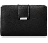 Portefeuille pratique pour femme, en cuir, Noir (Noir) - 169