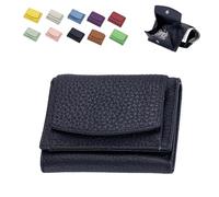 Portefeuille préliminaire avec pochette pour pièces de monnaie, 2024 nouveau cuir véritable avec blocage RFID, organiseur de poche, portefeuille pliable unisexe anti-fraude, portefeuille de poche