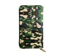 Portefeuille rétro en cuir pour homme et femme, grand portefeuille avec 12 emplacements pour cartes, portefeuille passeport, Camouflage numérique Green Army, One Size