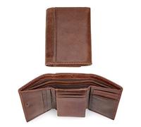 Portefeuille RFID Portefeuille Antivol Balayage Moraillon Loisirs Hommes Mince Mini Étui Carte de Crédit Trifold Bourse Carte Portefeuille (Color : Coffee 1)