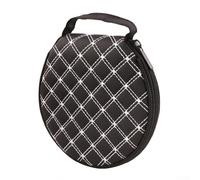 Portefeuille rond portable à fermeture éclair pour DVD VCD pour rangement de voiture, maison, matériau en cuir, capacité de 20 disques, 160 x 155 mm, rouge (blanc)