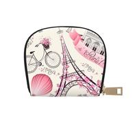 Portefeuille rural avec fermeture éclair et 12 emplacements pour cartes - Motif abeilles sauvages - Pour homme et femme, Romantic Paris Tour Eiffel Bycicle, One Size, Pochette à monnaie
