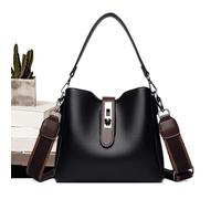 Portefeuille seau - Architecture verticale cylindrique - Sac à bandoulière en cuir de vachette véritable - Sac à bandoulière esthétique rétro - Doublure synthétique - Grand sac fourre-tout - Sac à