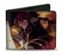 Portefeuille Solo Leveling à deux volets, Choi Jong Solo Leveling en pose et logo titre, cuir végétalien