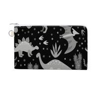 Portefeuille souple, sac à main en toile avec fermeture éclair pour femme, trousse de maquillage, porte-monnaie pour pièces de crédit, billets, motif Crash, 18,8 x 11,7 cm, imprimé différents dinosaur