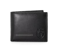 Portefeuille Sporting, avec Porte-Monnaie, 12,5 x 9 x 2 cm. Plusieurs emplacements pour Cartes et Deux Rabats avec fenêtre pour Documents Photo. Compartiment pour Billets. Protection RFID (Noir)