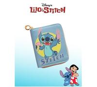 Portefeuille Stitch Enfant - Mini Porte-Monnaie Bleu | Fermeture Zip, Motif Disney, Accessoire Cadeau Fille