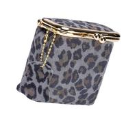 Portefeuille tendance en cuir avec imprimé léopard pour pièces de monnaie, bijoux, clés, usage quotidien, portefeuille compact, Motif léopard bleu, Taille unique