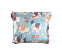 Portefeuille tendance en cuir pour femme Motif bouledogue mignon Cerise