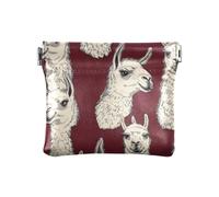 Portefeuille tendance en cuir PU avec visage de lamas rusé pour femme