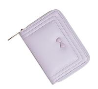 Portefeuille tendance petit et compact pour femme en cuir synthétique à deux volets, porte-cartes de crédit, pochettes simples pour femmes, violet clair, Beauté de masse