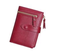 Portefeuille tendance pour femme - Couleur unie - Multicolore - Plusieurs couches en option - Grand portefeuille à coller - Doré (rouge, taille unique)
